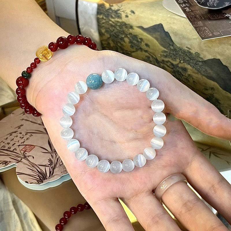 Healing Crystal Bracelets for Women 8mm Natural Stone Beaded Stretch Bracelet Amethyst Jewelry Gifts