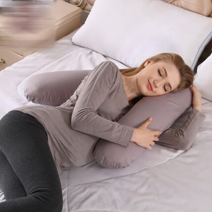 V-Shaped Pillow, L-Shaped Pregnancy Pillow for Neck and Shoulder Support, Curved Body Pillow