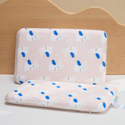 Toddler Latex Pillows with Removable Cotton Pillowcase Ergonomic Design Toddler Pillows for Sleeping Neck Pillow Kids Pillows