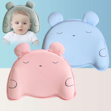 Soft and Breathable Baby Pillow with Memory Foam and Bear Shape
